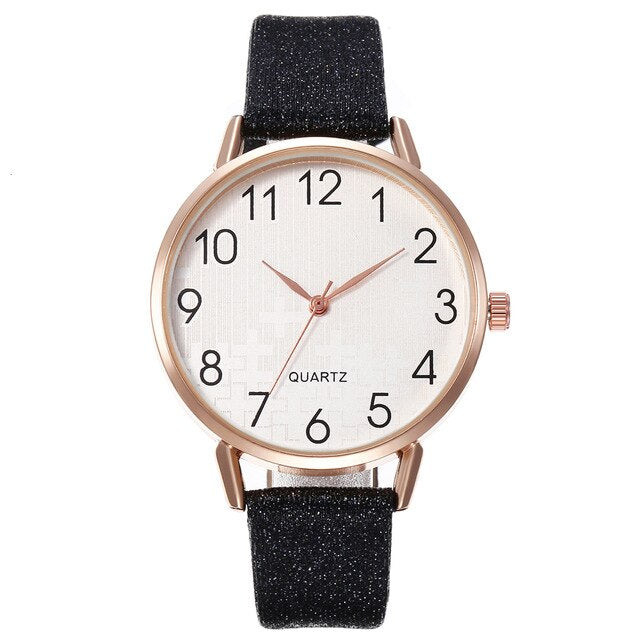 Fashionable Leather Wristwatch For Ladies