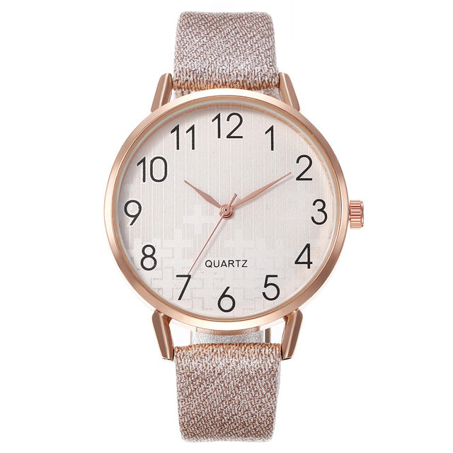 Fashionable Leather Wristwatch For Ladies