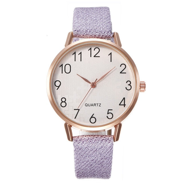 Fashionable Leather Wristwatch For Ladies