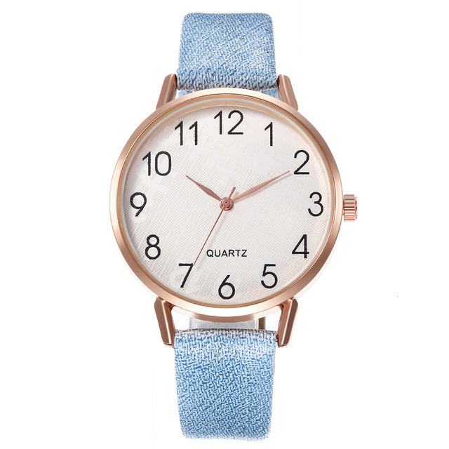 Fashionable Leather Wristwatch For Ladies