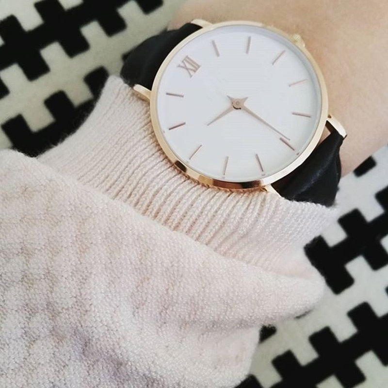 Casual Fashion Leather Ladies Watch
