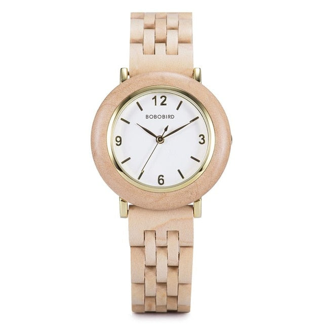 Light Wood Women Wrist Watch