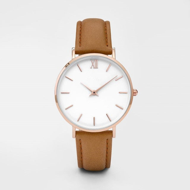 Casual Fashion Leather Ladies Watch